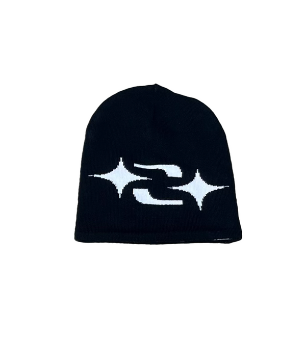 BLACK REVERSIBLE BEANIE